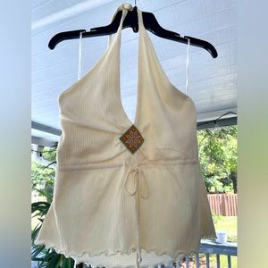 💠Us Three Halter Top with Embroidery Patch💠